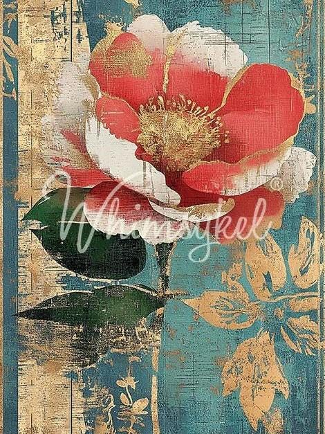 CORAL BLOSSOM | Large Decoupage Tissue Paper for Furniture | Arts & Crafts | 21x29 | Whimsykel Designs