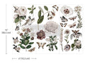 SECRET GARDEN | Small Transfers | Redesign With Prima | Rub on Transfers for Furniture and Crafts | 3 sheets- 6"x12" | florals Redesign with Prima