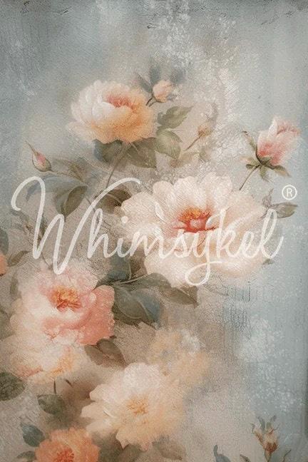 WEATHERED ROSES Large Decoupage Tissue Paper for Furniture 21x29 Whimsykel Designs Multiple Roses