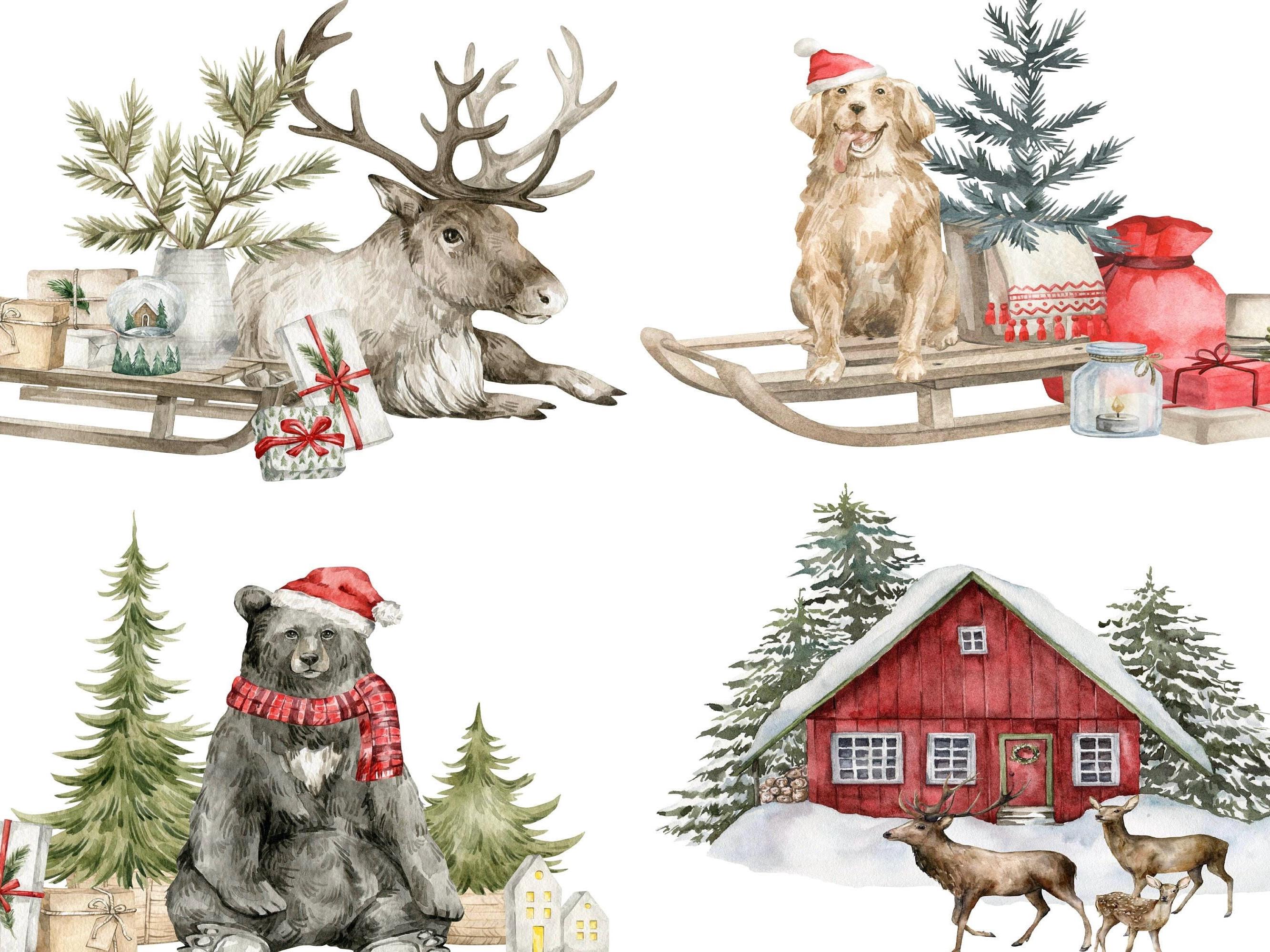 FROSTY FOREST FRIENDS | 1 Sheet - A4 8.3" x 11.7" | Rice Decoupage Paper For Furniture | Crafts | Art | Dixie Belle Paint