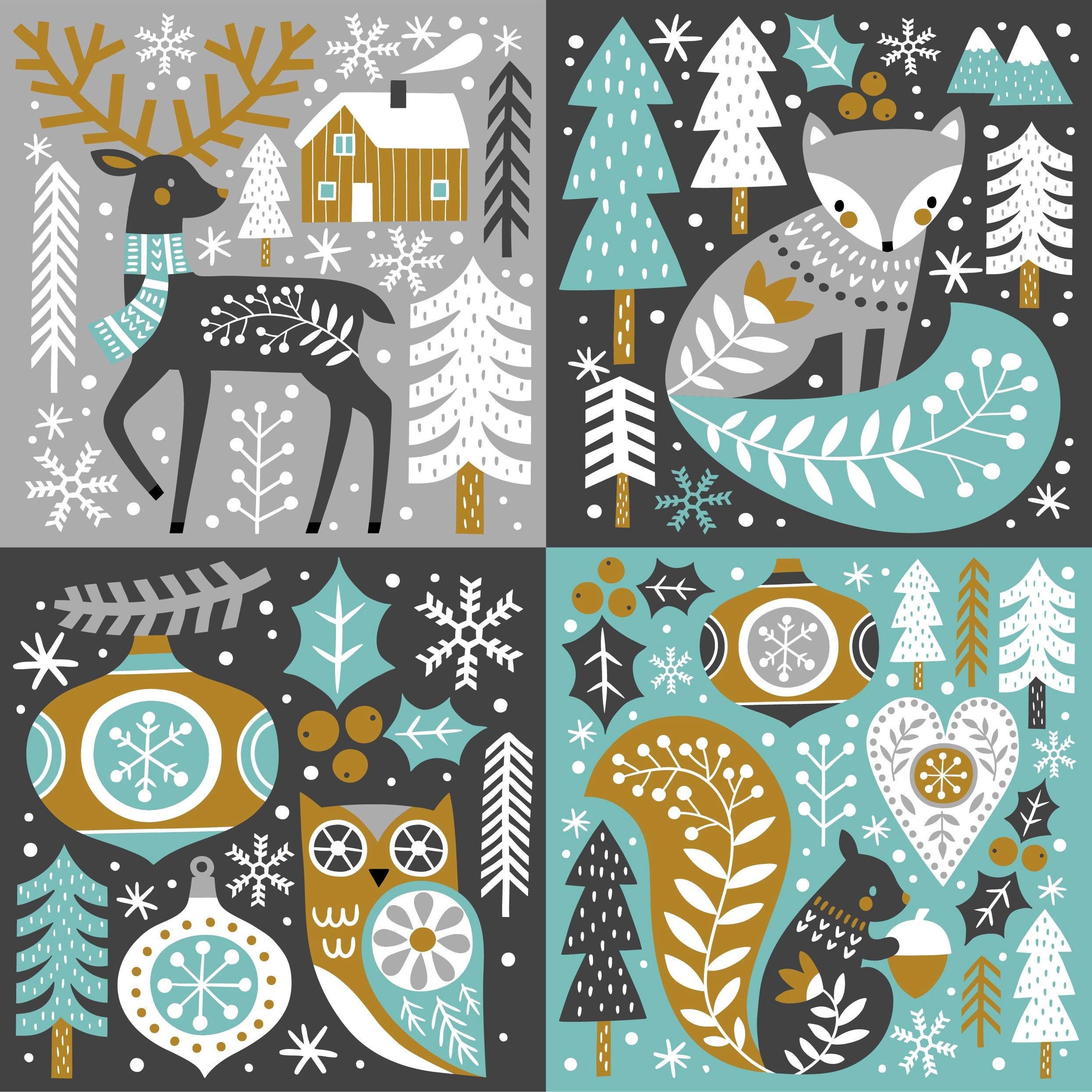 Nordic Noel | 1 Sheet - 8.3" x 8.3" | Rice Decoupage Paper | Furniture | Crafts | Art
