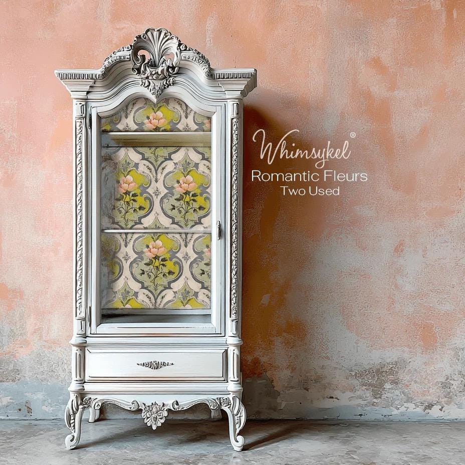 ROMANTIC FLEURS | Large Decoupage Tissue Paper for Furniture | 21x29 Whimsykel Designs | soft floral damask