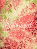 LIMEKISSED FLOWERS | Large Decoupage Tissue Paper for Furniture | 21x29 Whimsykel Designs | sweeping blooms on lime background