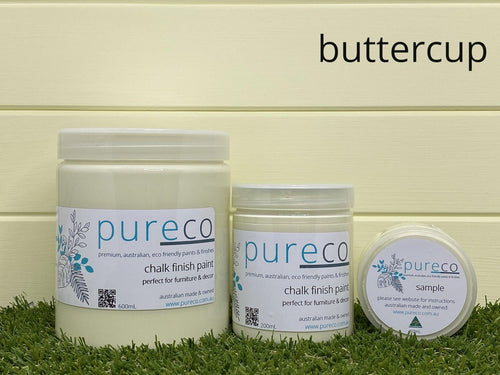 BUTTERCUP | Pureco Paints USA | soft yellow | Chalk Finish Paint | Furniture Paint | Ships Same Day | Eligible for Free Shipping Pureco Paints USA