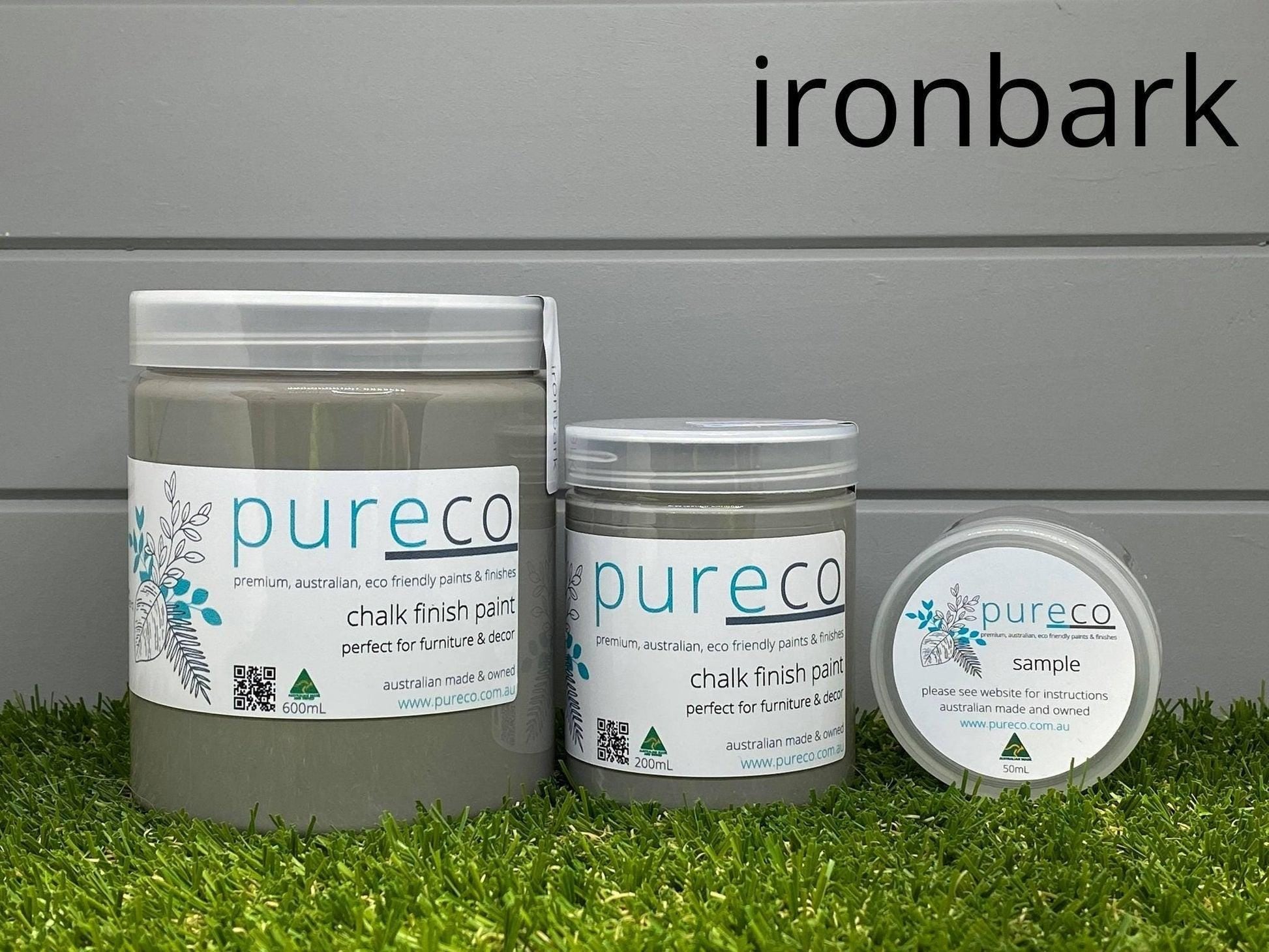 IRONBARK | Pureco Paints USA | gray | Chalk Finish Paint | Furniture Paint | Ships Same Day | Eligible for Free Shipping