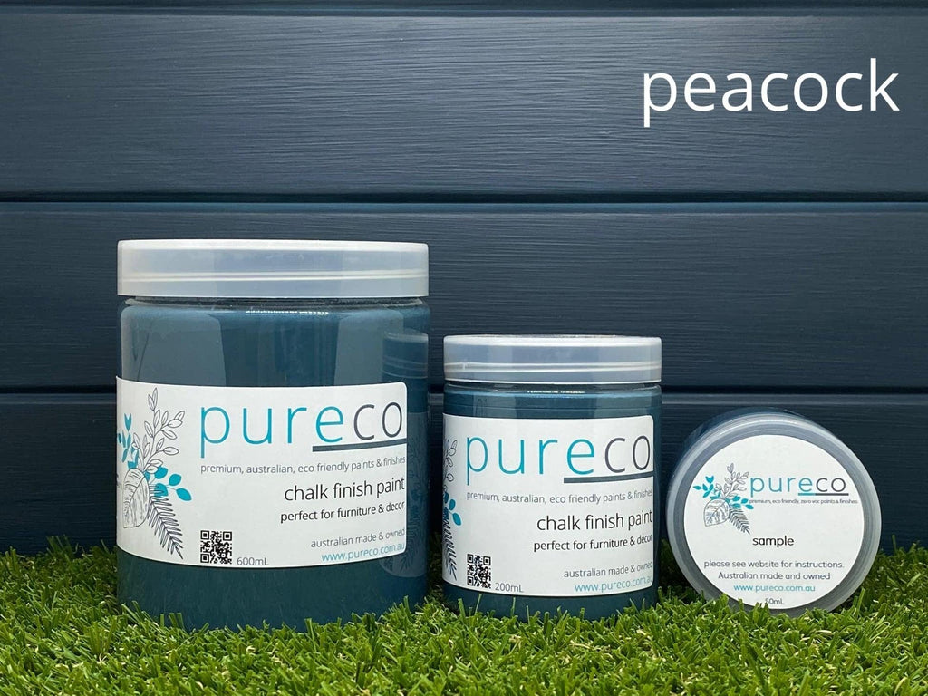 PEACOCK | Pureco Paints USA | deep turquoise | Chalk Finish Paint | Furniture Paint | Ships Same Day | Eligible for Free Shipping