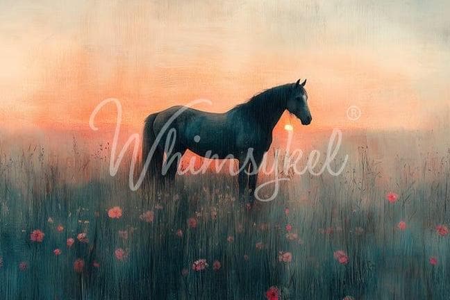 MEADOWGLOW | Large Decoupage Tissue Paper for Furniture | 29x21/20x14/14x10 Whimsykel Designs | magnetic grey horse