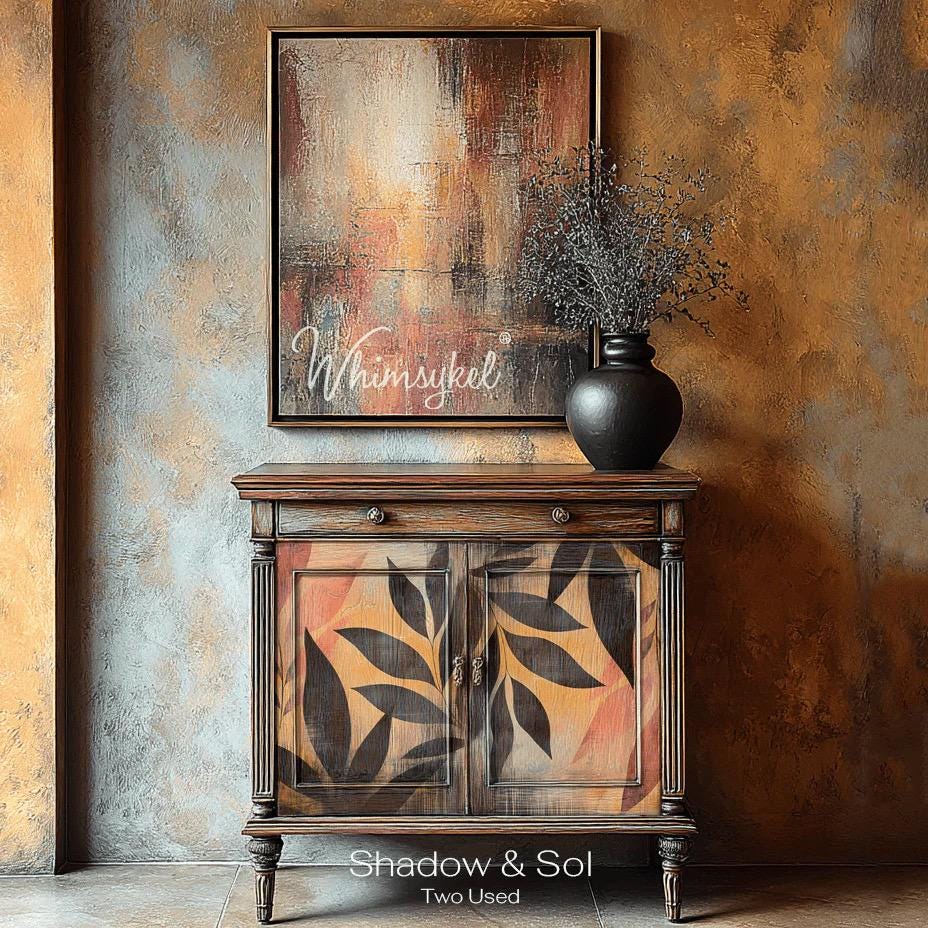SHADOW & SOL | Large Decoupage Tissue Paper for Furniture | 21x29 Whimsykel Designs | abstract leaves