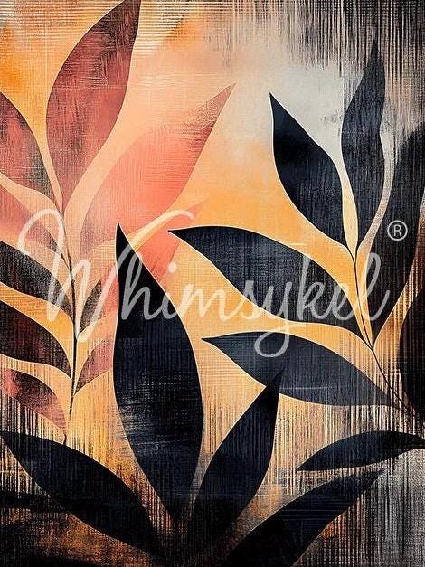 SHADOW & SOL | Large Decoupage Tissue Paper for Furniture | 21x29 Whimsykel Designs | abstract leaves
