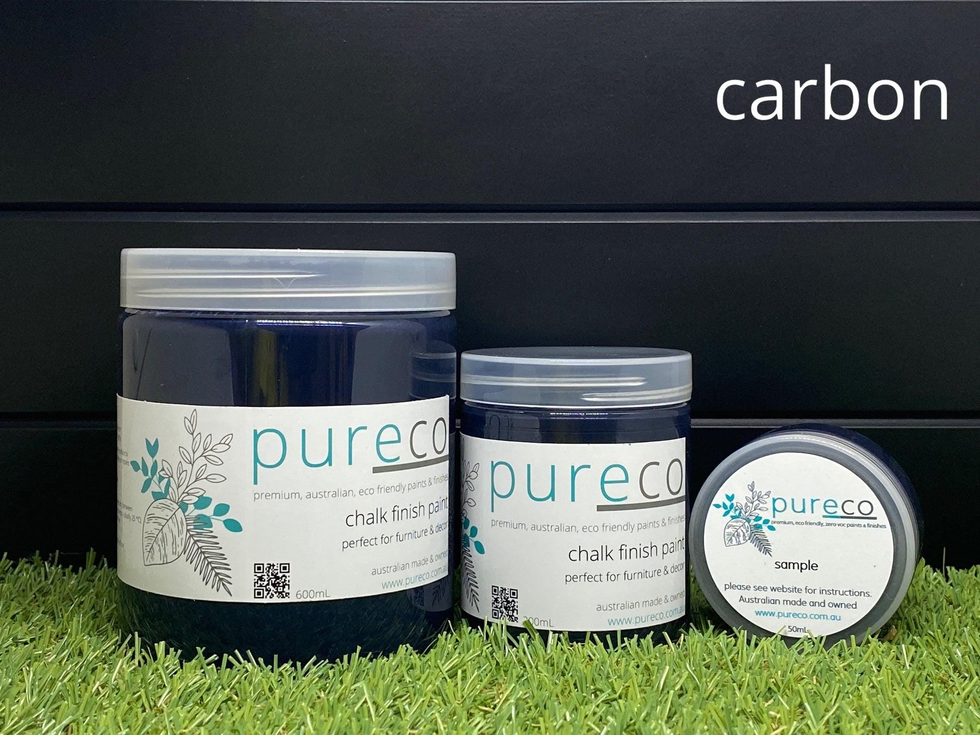 Carbon | Pureco Paints USA | true black| Chalk Finish Paint | Furniture Paint | Ships Same Day | Eligible for Free Shipping