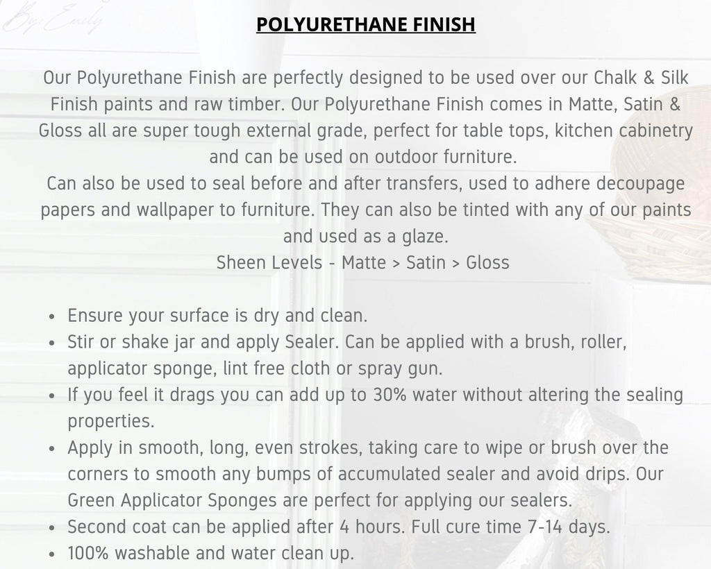 Polyurethane Finish | water-based top coat | Pureco Paints