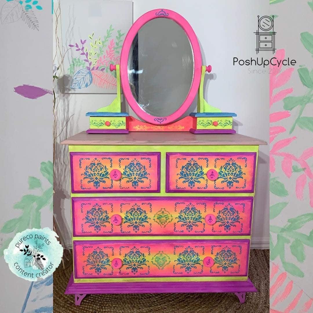 ZANY - neon 8.45oz | Pureco Paints USA | purple | Chalk Finish Paint | Furniture Paint | Ships Same Day | Eligible for Free Shipping