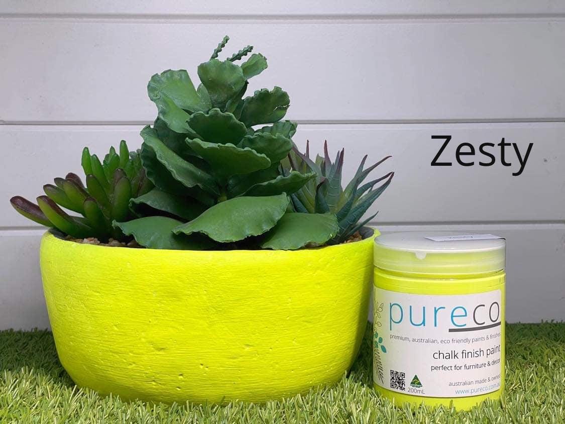 ZESTY - neon 8.45oz | Pureco Paints USA | yellow | Chalk Finish Paint | Furniture Paint | Ships Same Day | Eligible for Free Shipping