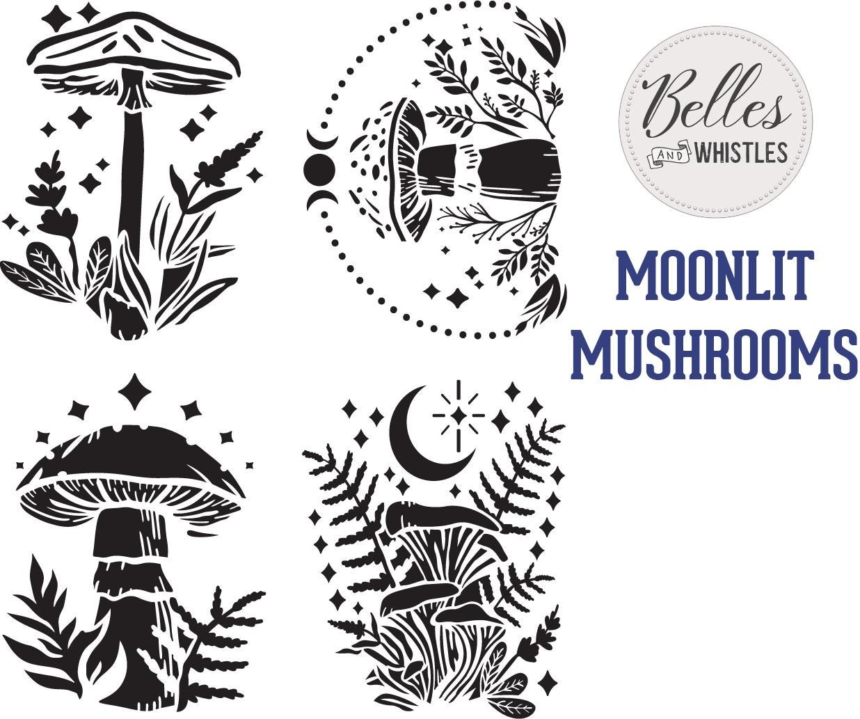 MOONLIT MUSHROOMS | Stencil | Furniture | Arts & Crafts | Dixie Belle Paint