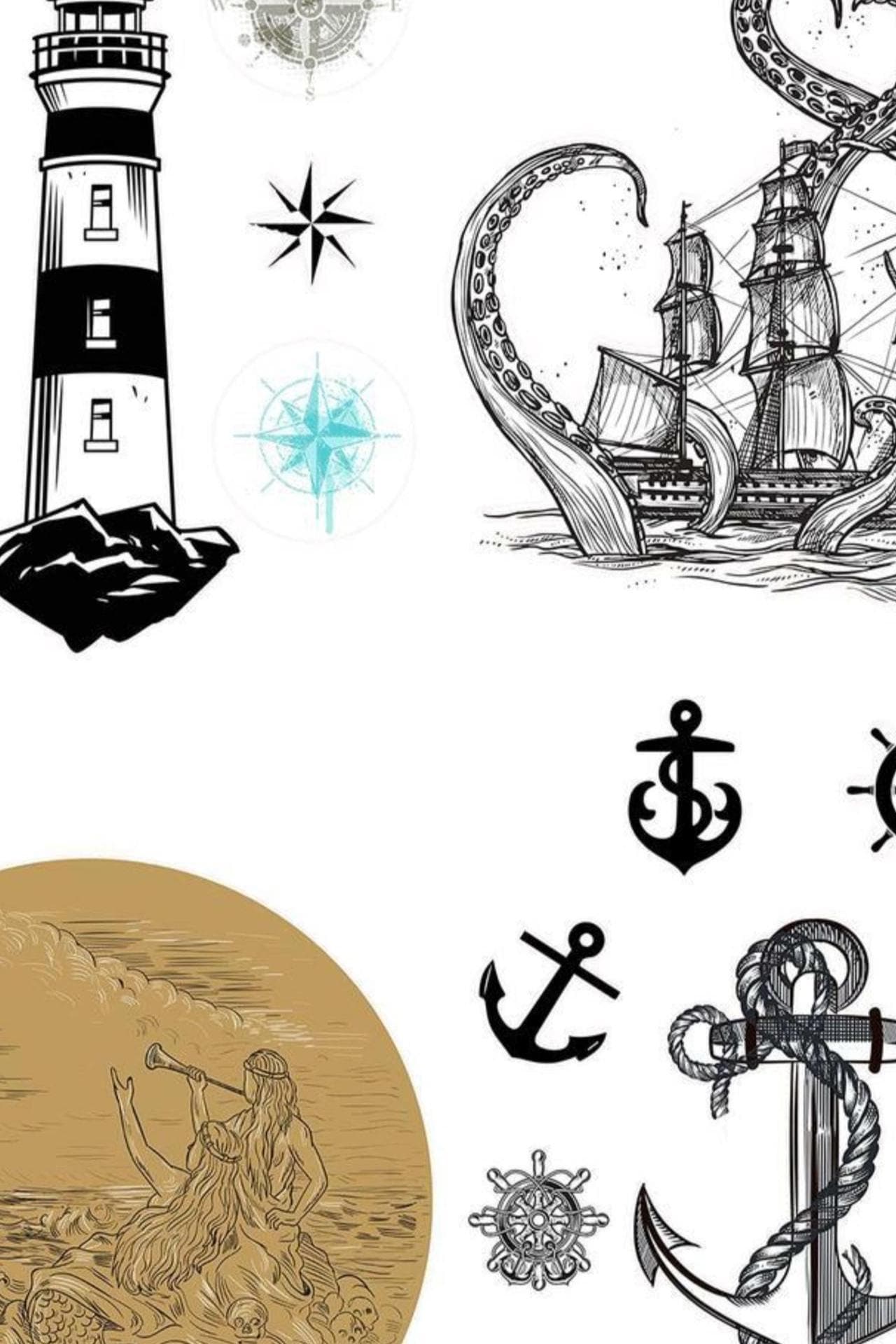 NAUTICAL LIFE | Transfer | Retired | 4 Sheets | Dixie Belle Paint | ocean themed transfer