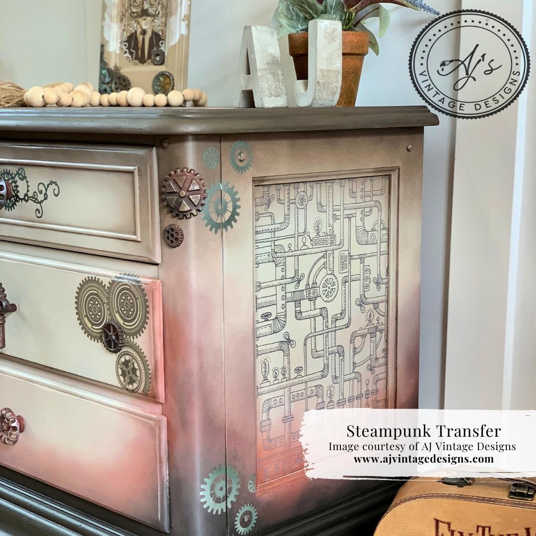 STEAMPUNK | Transfer | Retired | 6 Sheets  | Dixie Belle Paint | vintage punk themed transfer