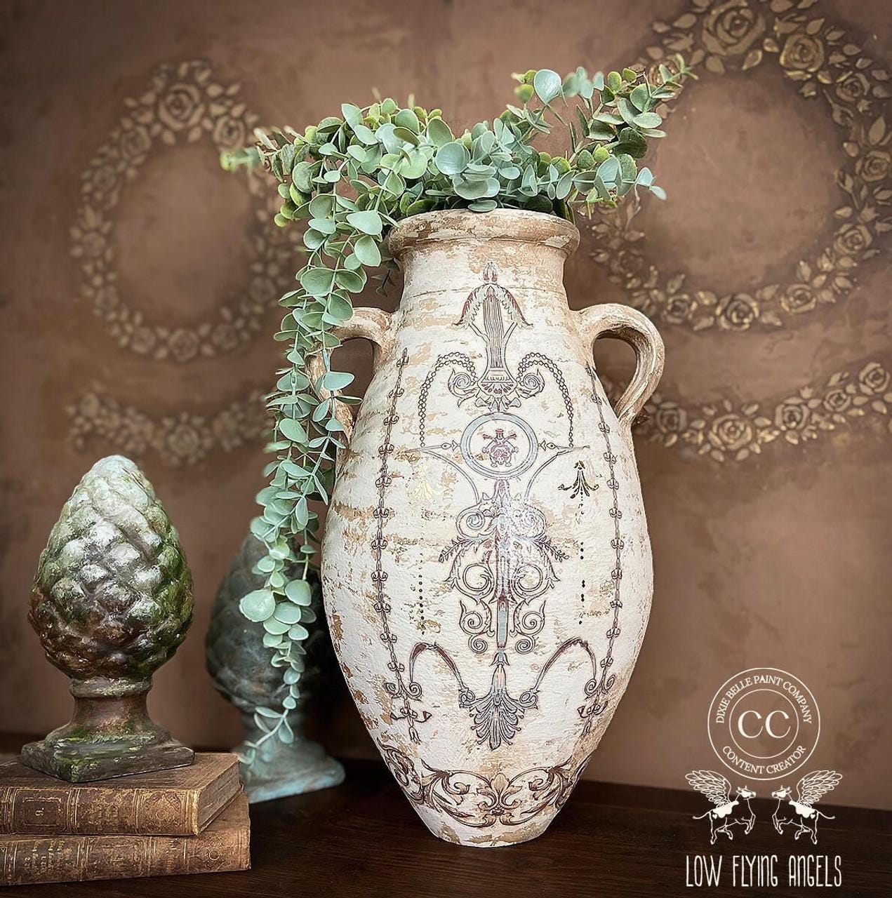 GILDED DAMASK | Water Slide Transfer | Retired | Dixie Belle Paint Company | 4 separate sheets of gilded inspired transfers