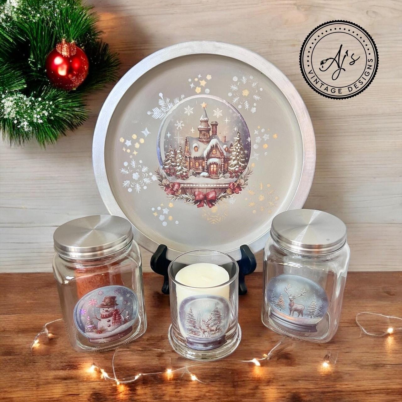 SNOW GLOBES | Water Slide Transfer | Dixie Belle Paint Company | 4 separate sheets of snow globes, various sizes/designs