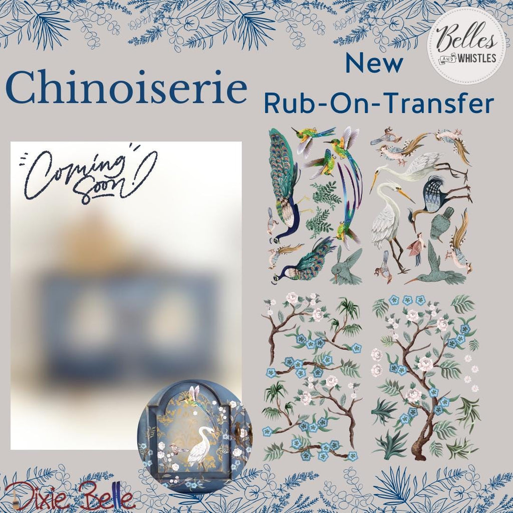 CHINOISERIE | Retired | Transfer | Dixie Belle Paint | Birds on translucent background