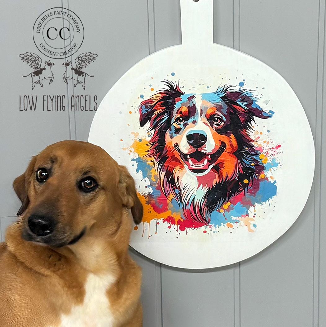 MOLLIE THE COLLIE | Rice Decoupage Paper | Dixie Belle Paint Company