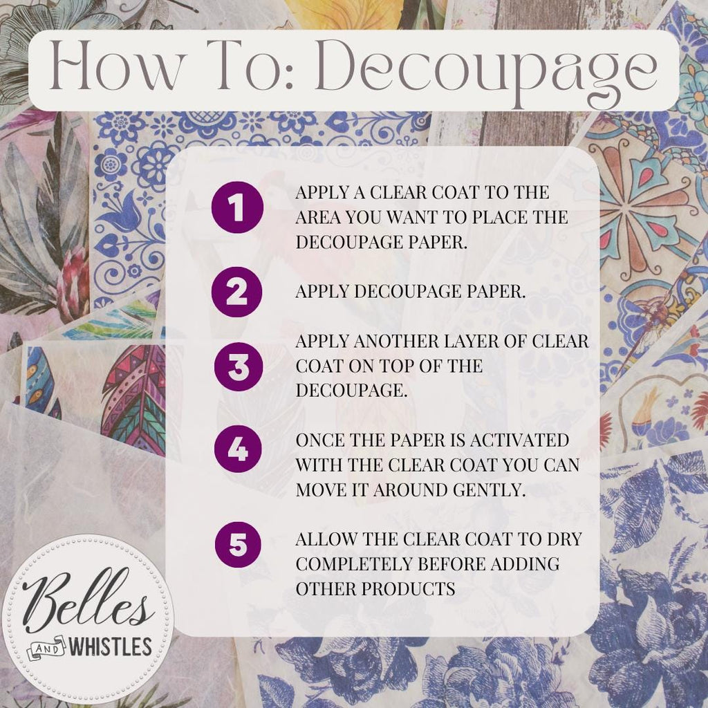 VINTAGE BUTTERFLIES | Rice Decoupage Paper | For Furniture | Crafts | Art | Dixie Belle Paint Dixie Belle Paint
