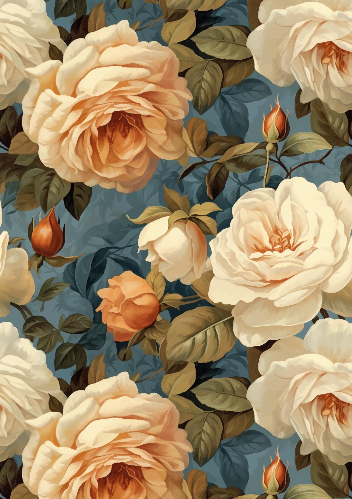 HEIRLOOM ROSES | A2 16.5" x 23.4" | Rice Decoupage Paper | For Furniture | Crafts | Art | Dixie Belle Paint