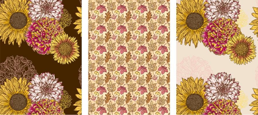 AUTUMN FLORALS | 3 Sheets A3- 11.7 x 16.54 inches | Rice Decoupage Paper | Furniture | Crafts | Art
