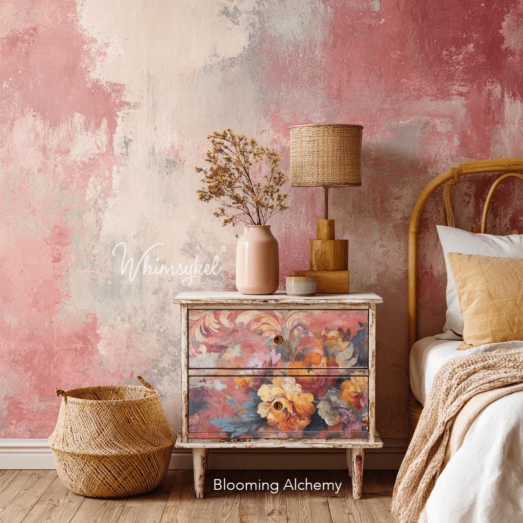 Whimsykel | Blooming Alchemy | Decoupage Tissue Paper | 14"x20" or 21"x29" | baroque-inspired florals