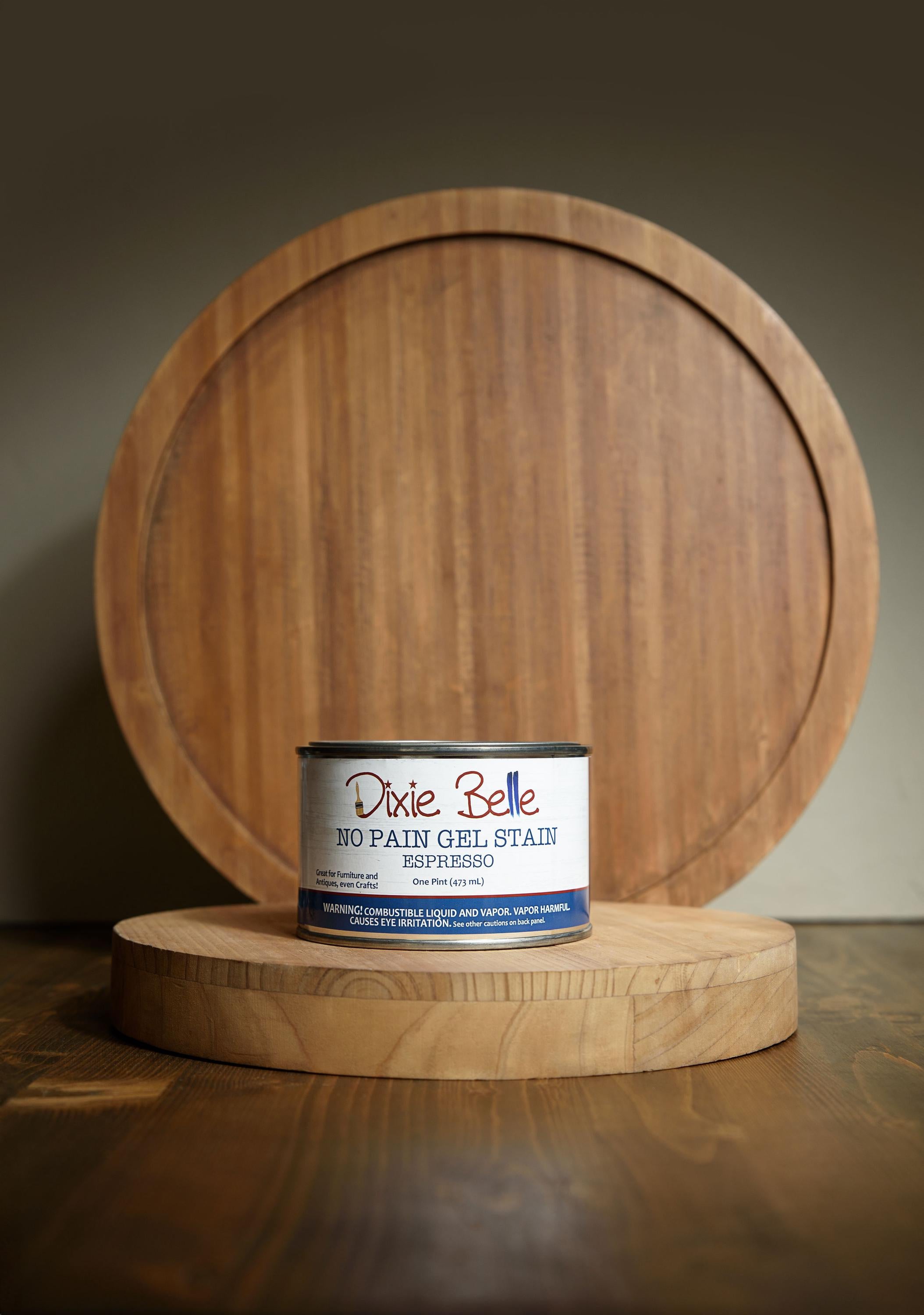 No Pain Gel Stain - Dixie Belle Paint Company - 16oz jar - use on top of existing finish or raw wood
