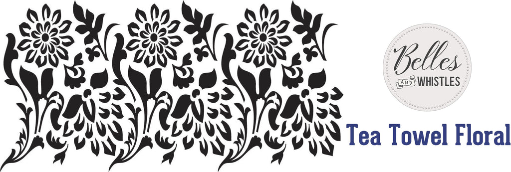 TEA TOWEL FLORAL | Stencil | Furniture | Arts & Crafts | Dixie Belle Paint