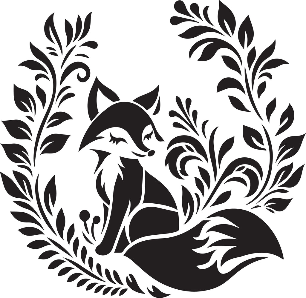 SLY SMILE FOX | Stencil | Furniture | Arts & Crafts | Dixie Belle Paint | fox in wreath