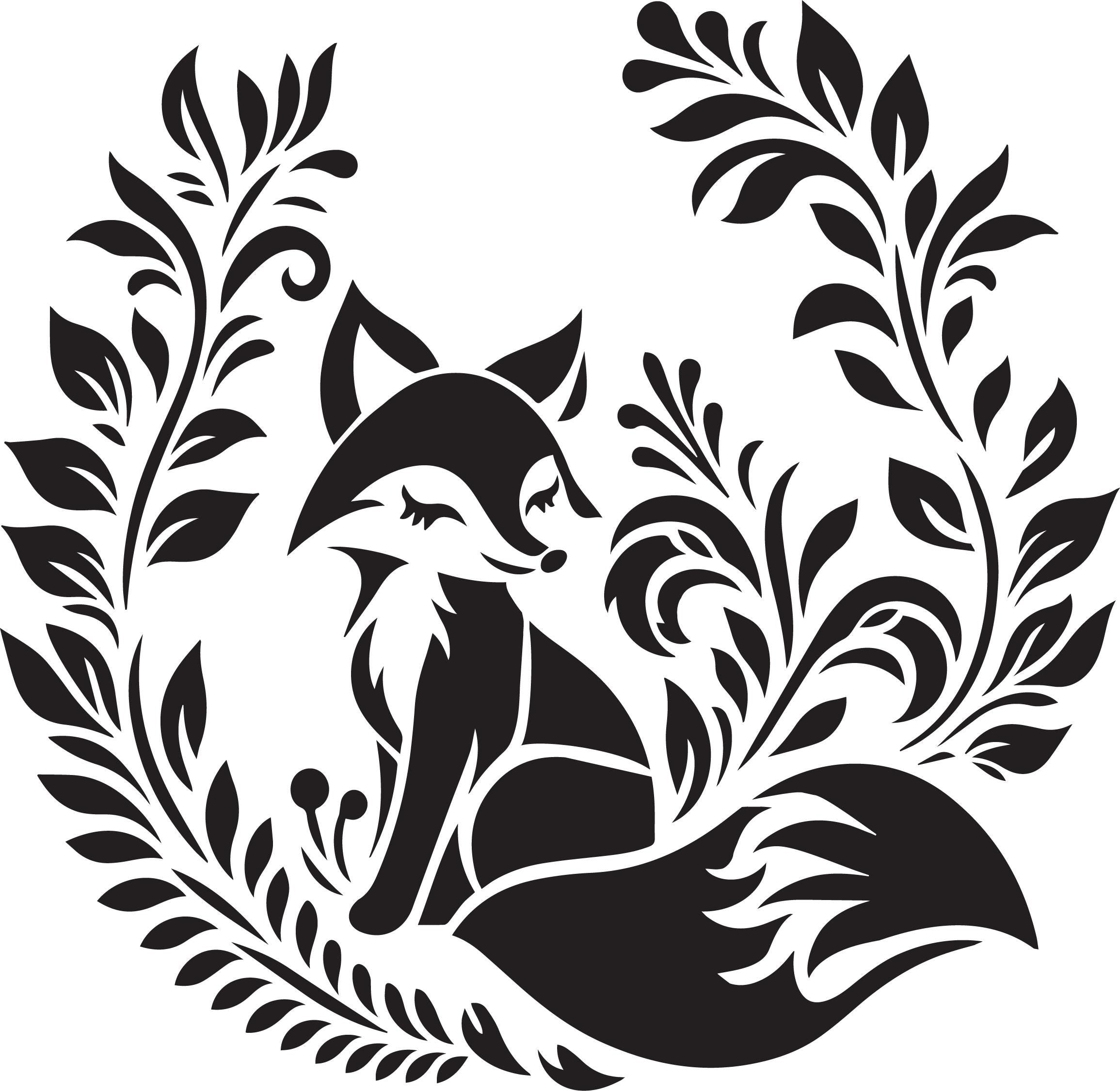SLY SMILE FOX | Stencil | Furniture | Arts & Crafts | Dixie Belle Paint | fox in wreath
