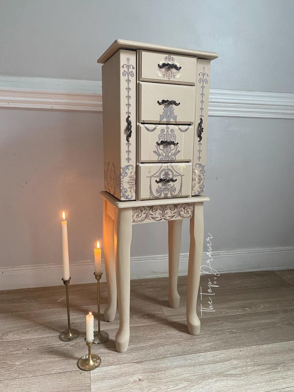 GILDED DAMASK | Water Slide Transfer | Retired | Dixie Belle Paint Company | 4 separate sheets of gilded inspired transfers