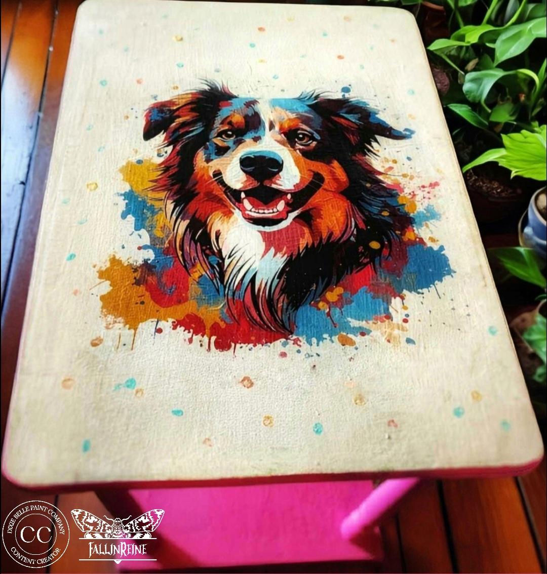 MOLLIE THE COLLIE | Rice Decoupage Paper | Dixie Belle Paint Company