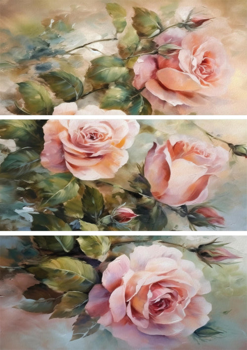 BLUSHING ROSES | A1 Rice Decoupage Paper | For Furniture | Crafts | Art | Dixie Belle Paint Dixie Belle Paint