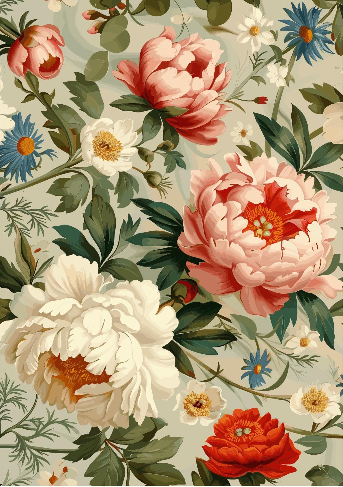 TIMELESS CHARM | A2 16.5" x 23.4" | Rice Decoupage Paper | For Furniture | Crafts | Art | Dixie Belle Paint