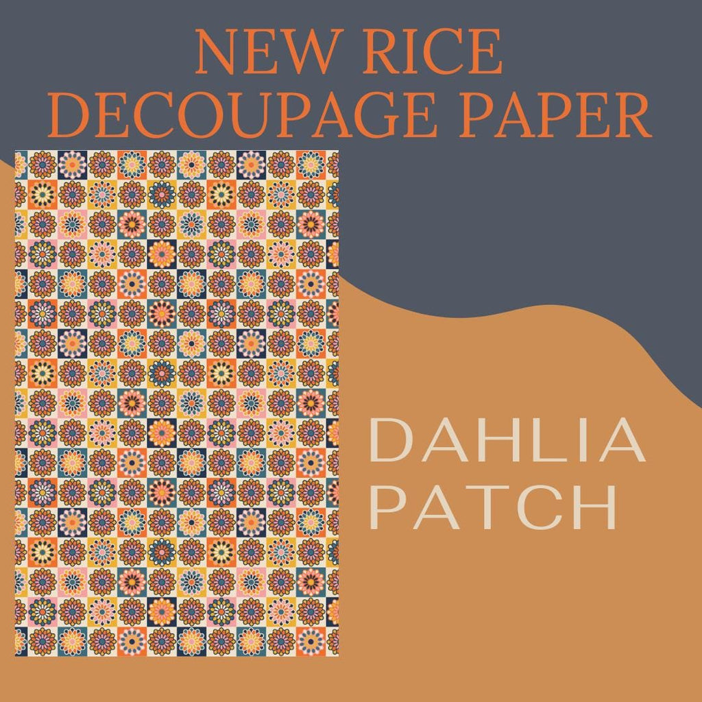 DAHLIA PATCH | A3- 11.7 x 16.54 inches | Rice Decoupage Paper | Furniture | Crafts | Art