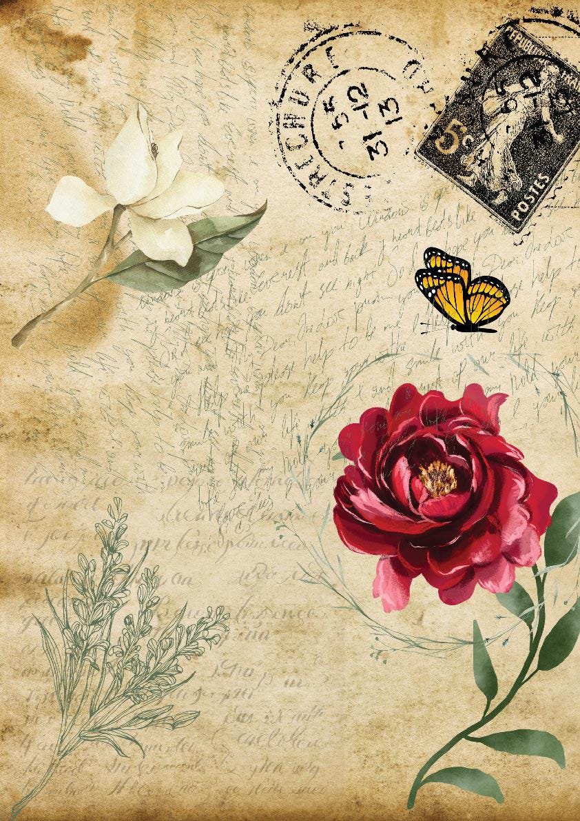 OLD POSTCARD | A3- 11.7 x 16.54 inches | Rice Decoupage Paper | Furniture | Crafts | Art