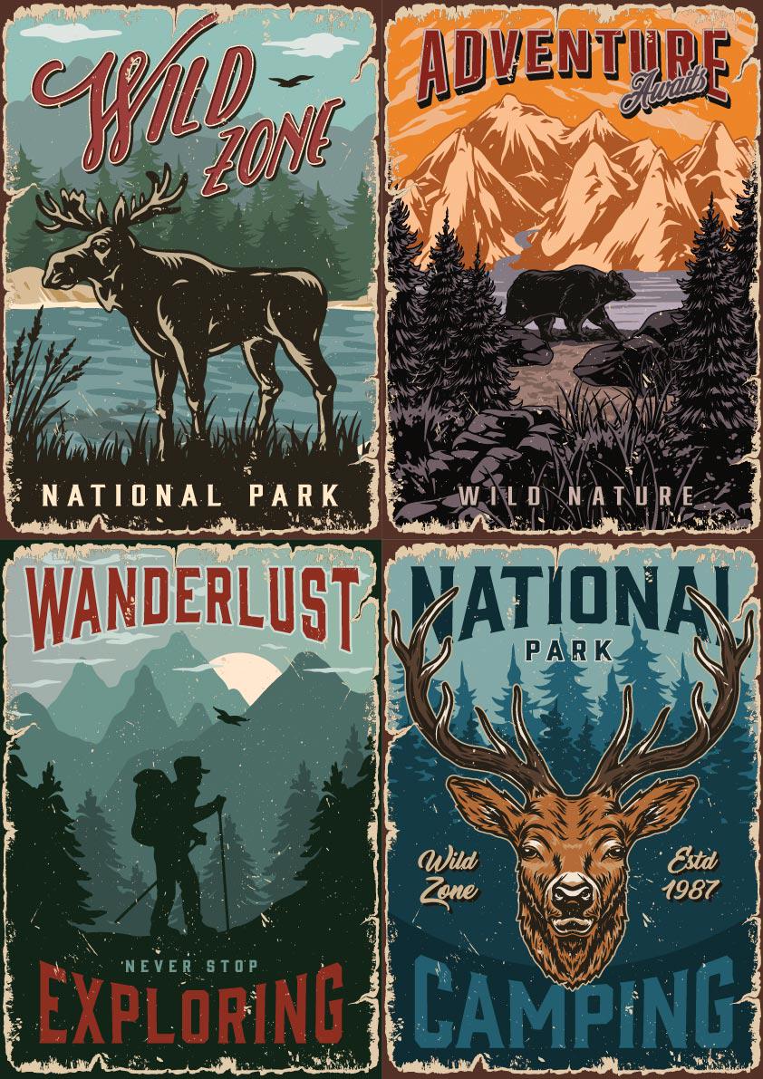 NATIONAL PARKS | A3- 11.7 x 16.54 inches | Rice Decoupage Paper | Furniture | Crafts | Art