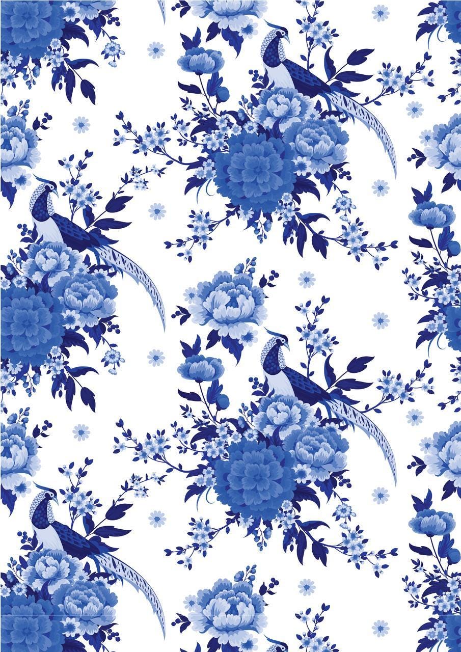 CHINOISERIE | 3 Sheets A3- 11.7 x 16.54 inches | Rice Decoupage Paper | Furniture | Crafts | Art