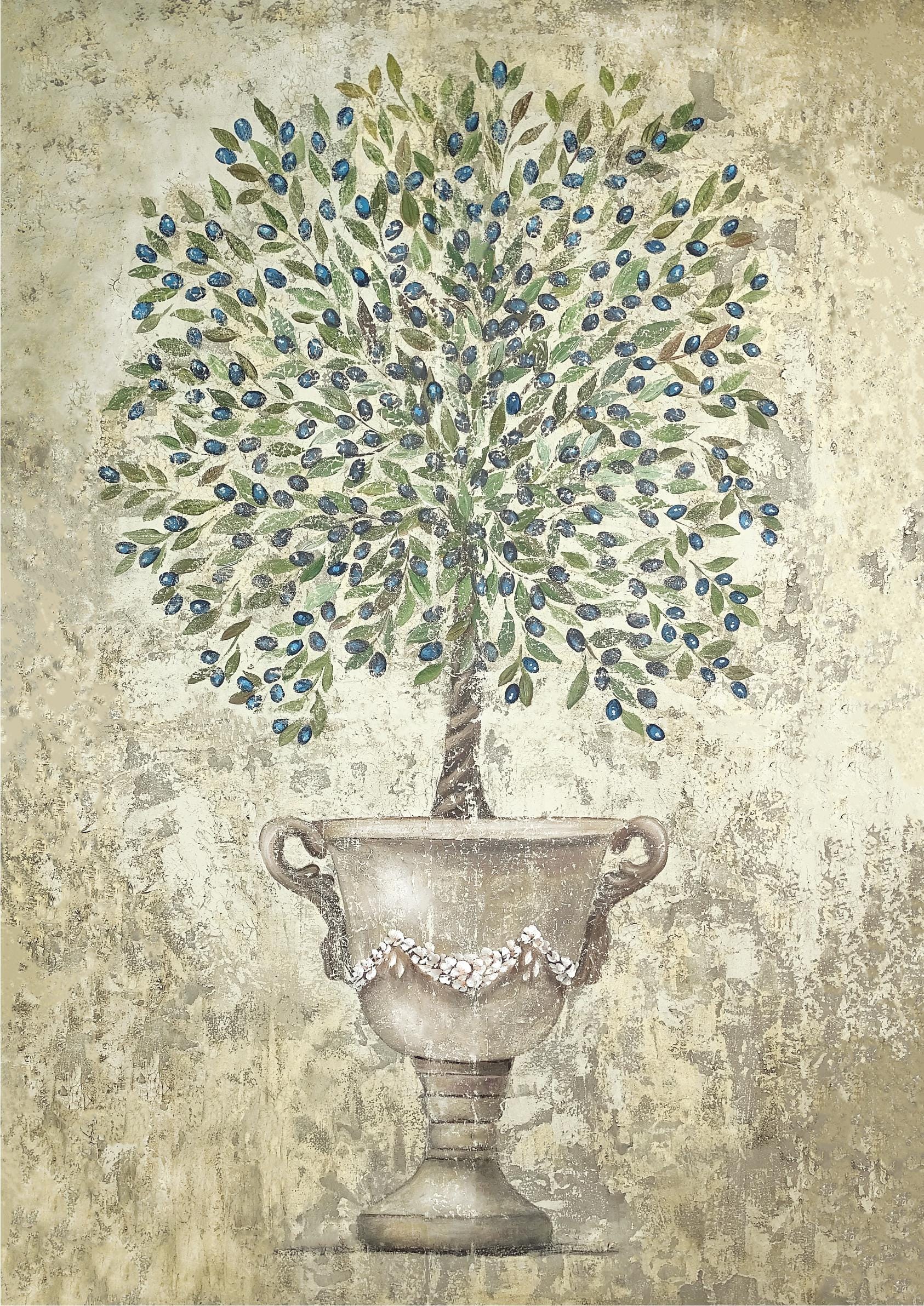 TUSCAN OLIVE | 21"x29" | Rice Decoupage Paper | For Furniture | Crafts | Art | Dixie Belle Paint