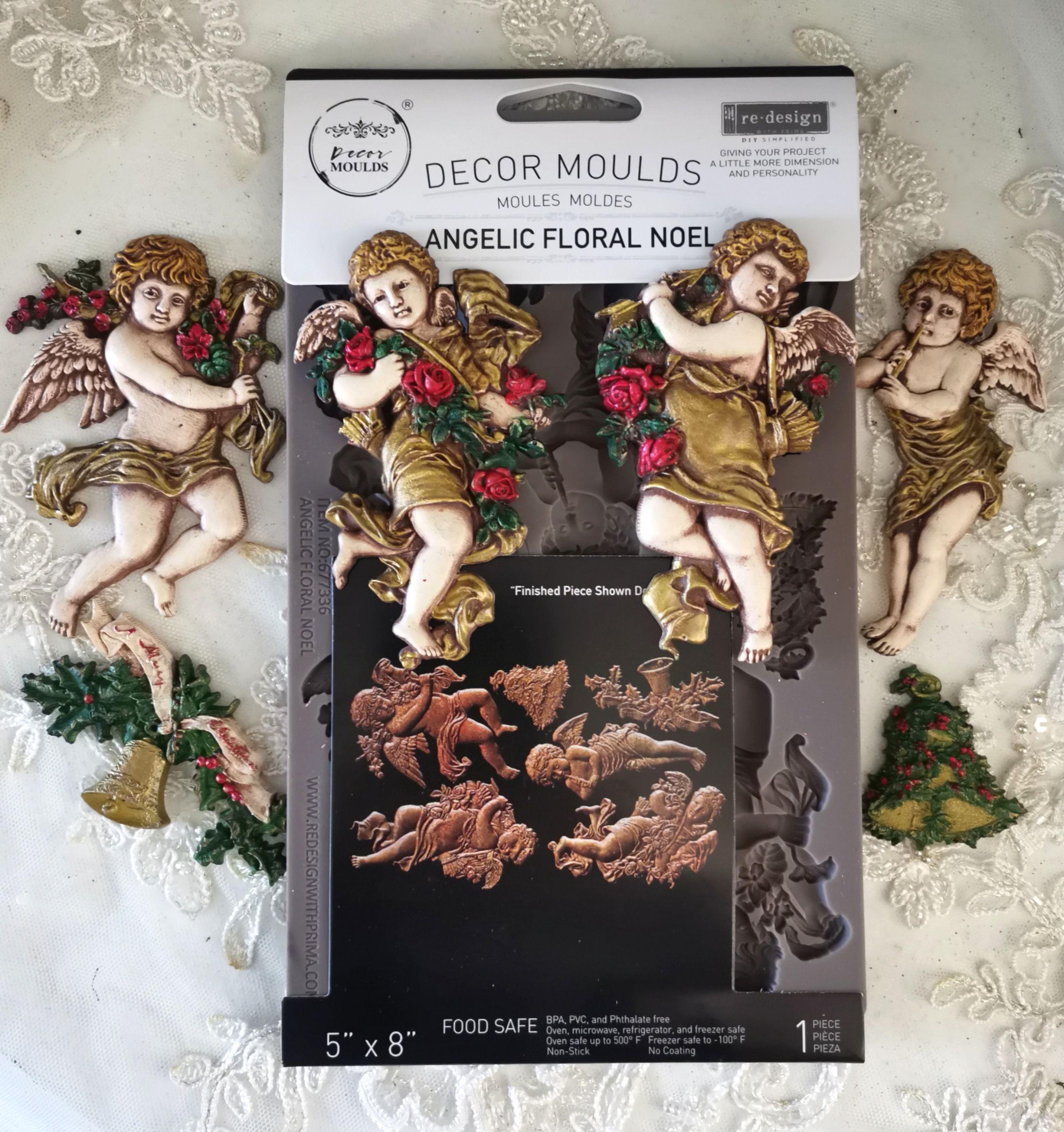 Angelic Floral Noel - Resin Mould 5"x8"