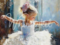 PIROUETTES & PETALS | Decoupage Tissue Paper for Furniture | 21x29 or 14x20 | Whimsykel Designs | the littlest ballerina in a white tutu Whimsykel