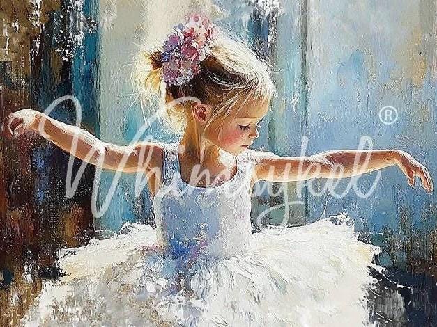 PIROUETTES & PETALS Decoupage Tissue Paper for Furniture 21x29 or 14x20 Whimsykel Designs the littlest ballerina in a white tutu