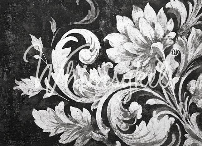 NOIR BROCADE | Large Decoupage Tissue Paper for Furniture | 14x20 or 21x29 | Whimsykel Designs | monochrome brocade