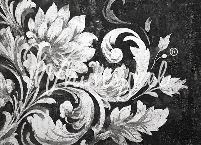 NOIR BROCADE | Large Decoupage Tissue Paper for Furniture | 14x20 or 21x29 | Whimsykel Designs | monochrome brocade