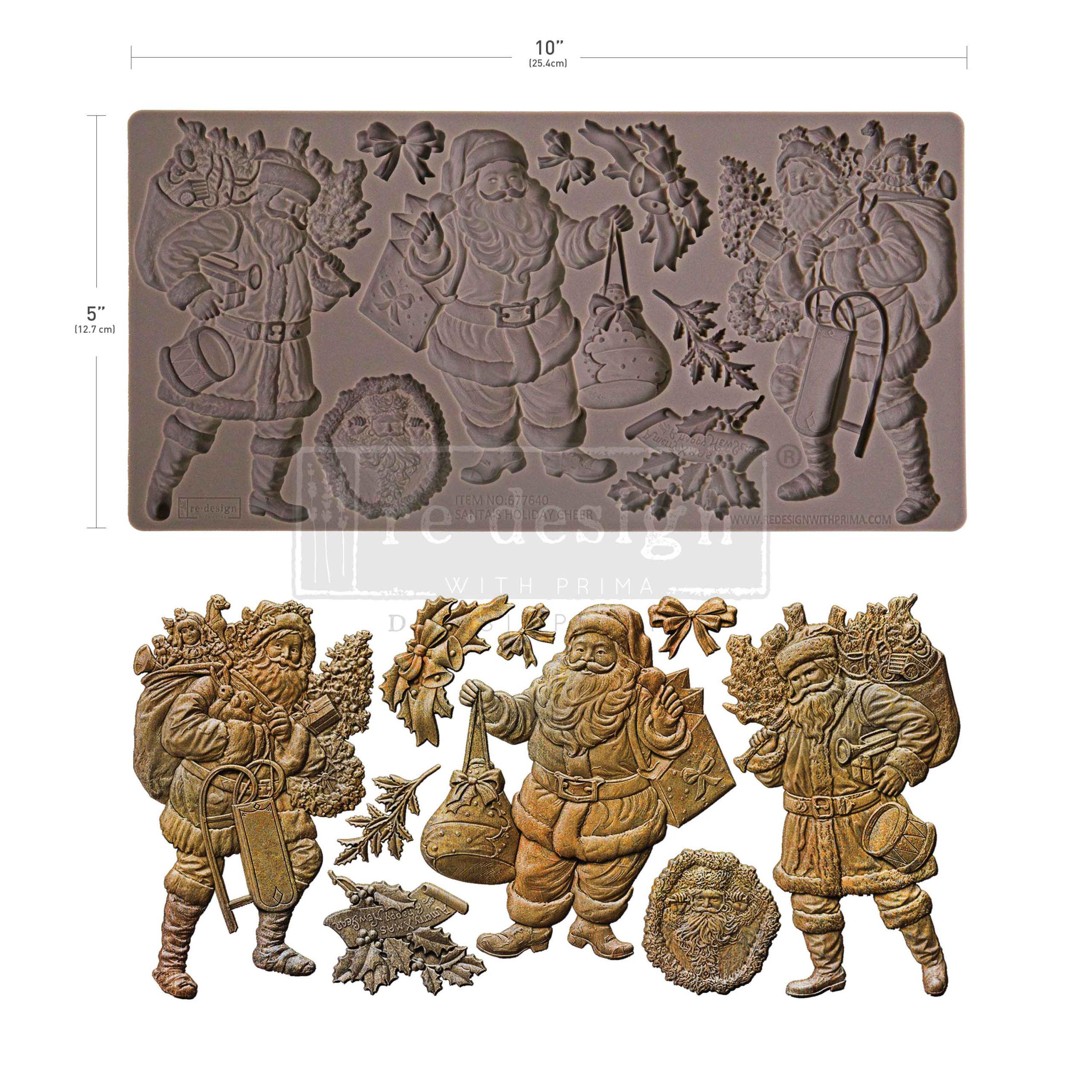 Santa's Holiday Cheer - Resin Mould 5"x10"