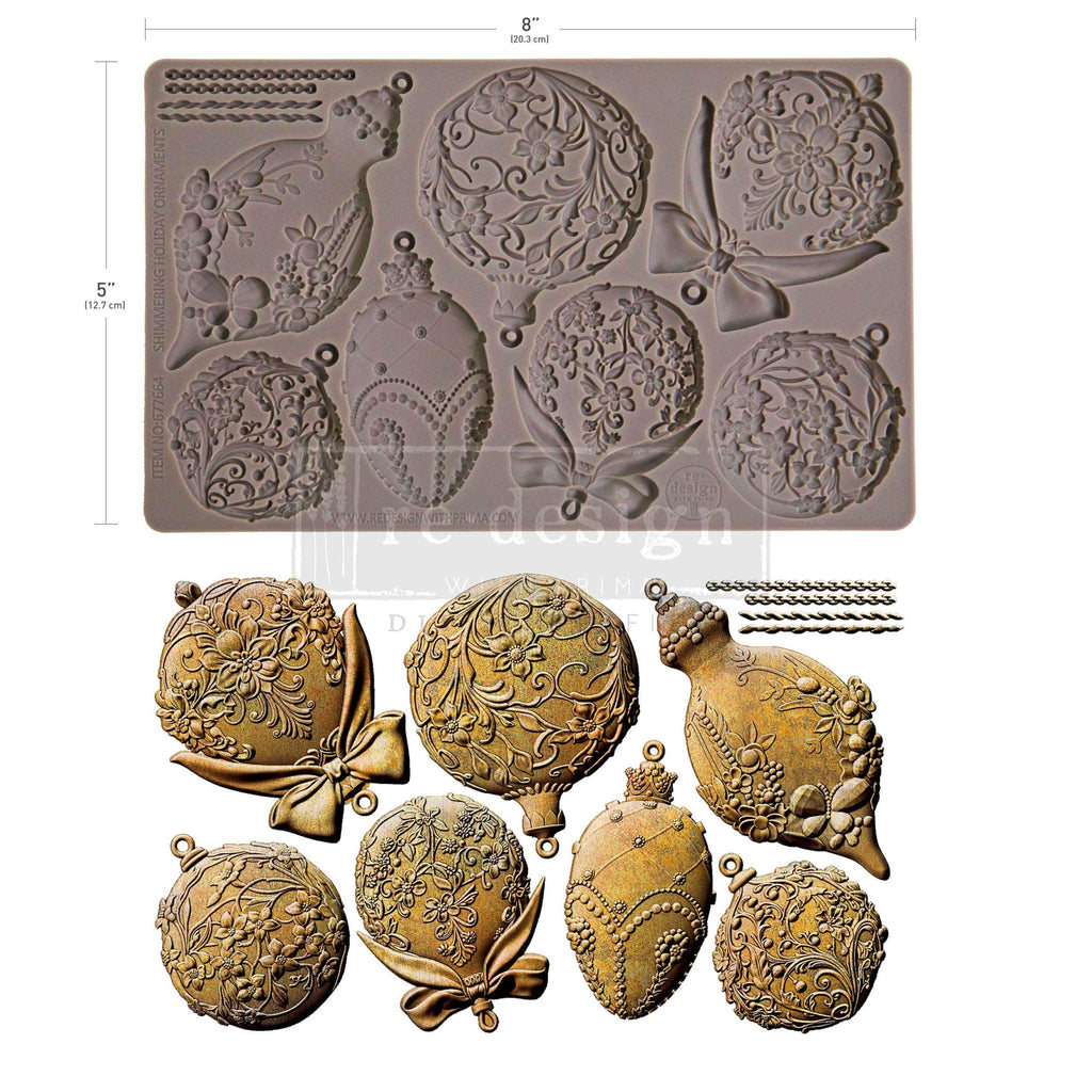 Shimmering Holiday Ornaments - Resin Mould 5"x8"