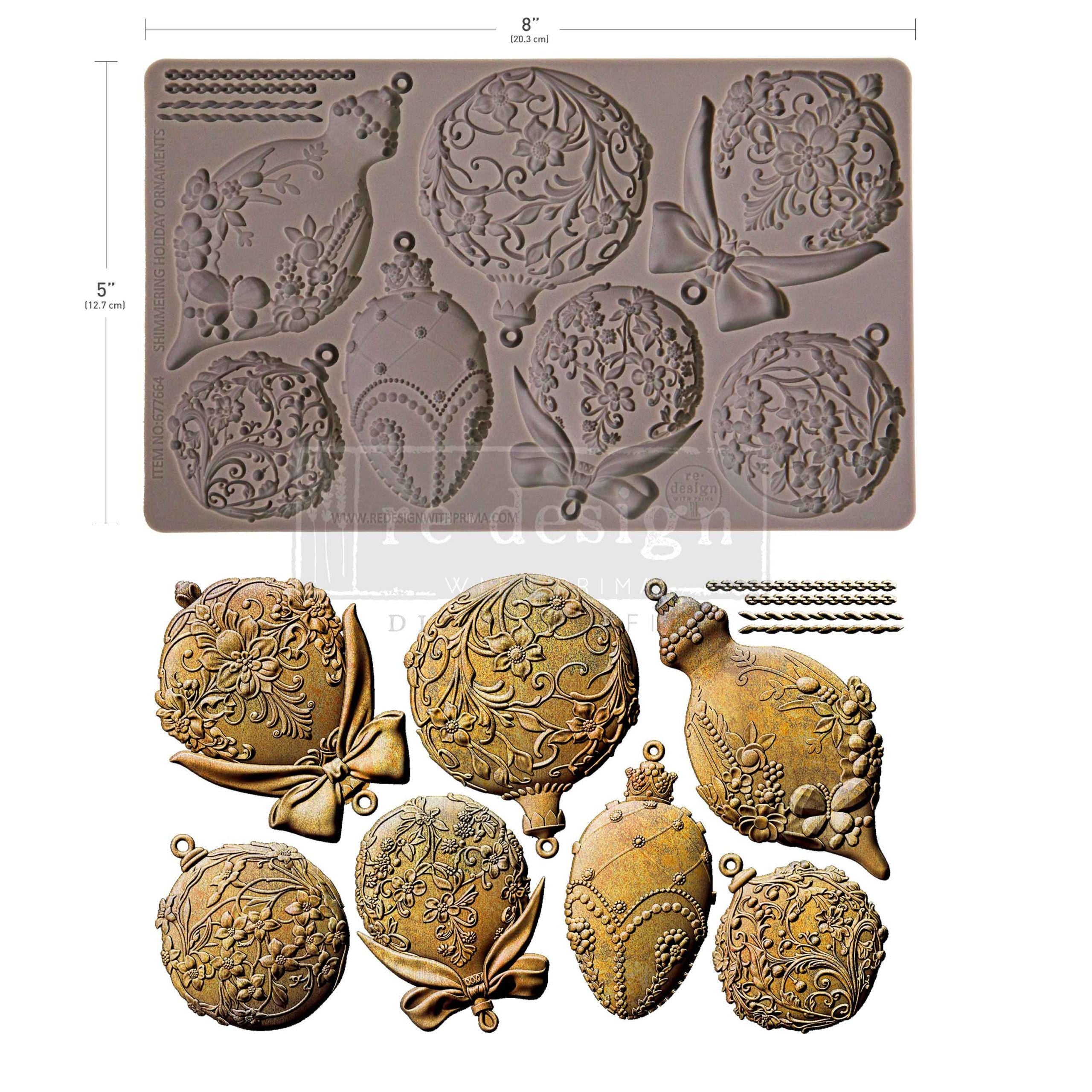 Shimmering Holiday Ornaments - Resin Mould 5"x8"