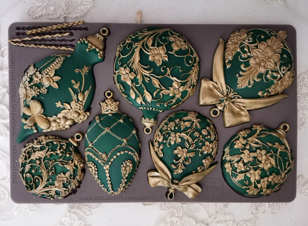Shimmering Holiday Ornaments - Resin Mould 5"x8"